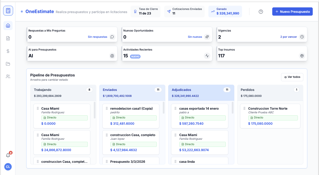 OneEstimate vs Arquímedes 2026: Software Presupuestos Construcción Brasil